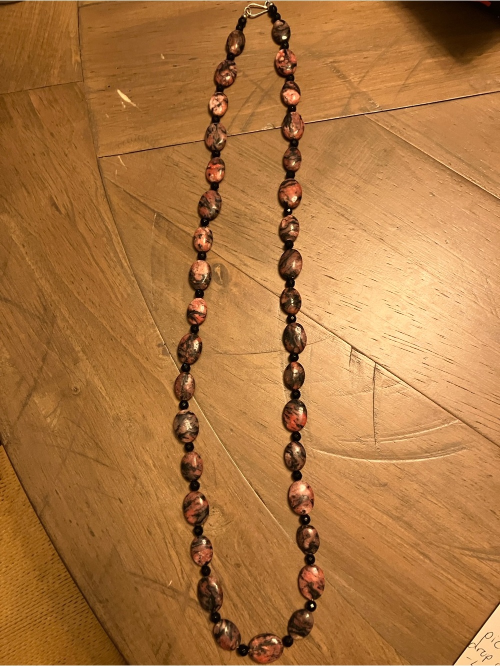 Jay King - “Mine Finds” Rhodonite Beaded Necklace &Sterling Signed